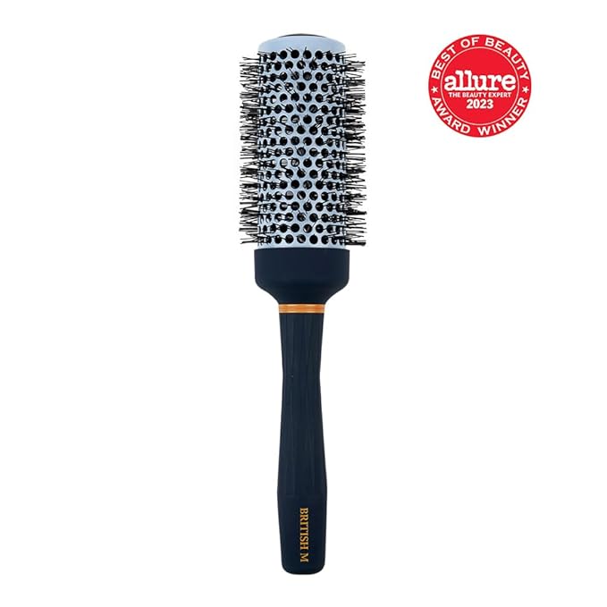 Curling Ceramic Brush Round 43mm – Non-Electric Blowout Brush, Anti-Frizz Styling for a Smooth Salon Look – Ideal for All Hair Types