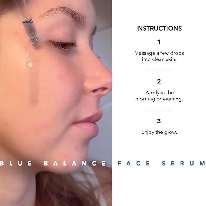 Pretty Farm Girl Blue Balance Serum – Calming Facial Serum with Blue Tansy and Chamomile – Lightweight Hydrating Formula for Redness and Irritation – All Skin Types - 0.5 oz