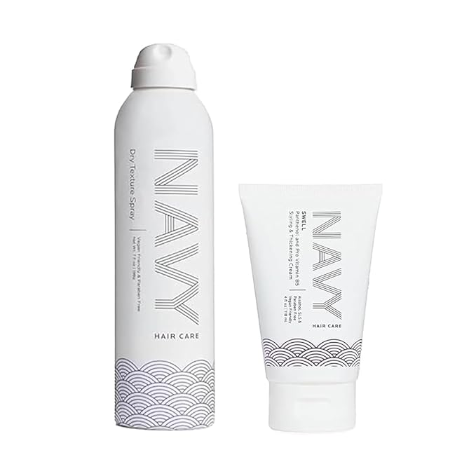 NAVY Hair Care Dry Texture Spray & Swell Thickening Cream | Add Volume and Thickness for Fuller Looking Hair | 7 oz + 4 oz