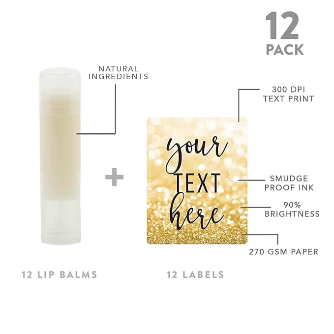 Andaz Press Personalized Lip Balm Party Glitter