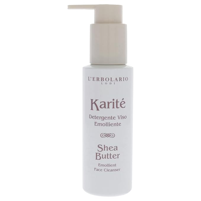 L'Erbolario Shea Butter Emollient Face Cleanser - Cleanser Face Wash for Oily and Dry Skin - Restores Your Skin’s Natural Glow - Daily Facial Cleanser Removes Makeup, Sweat and Impurities - 3.3 oz