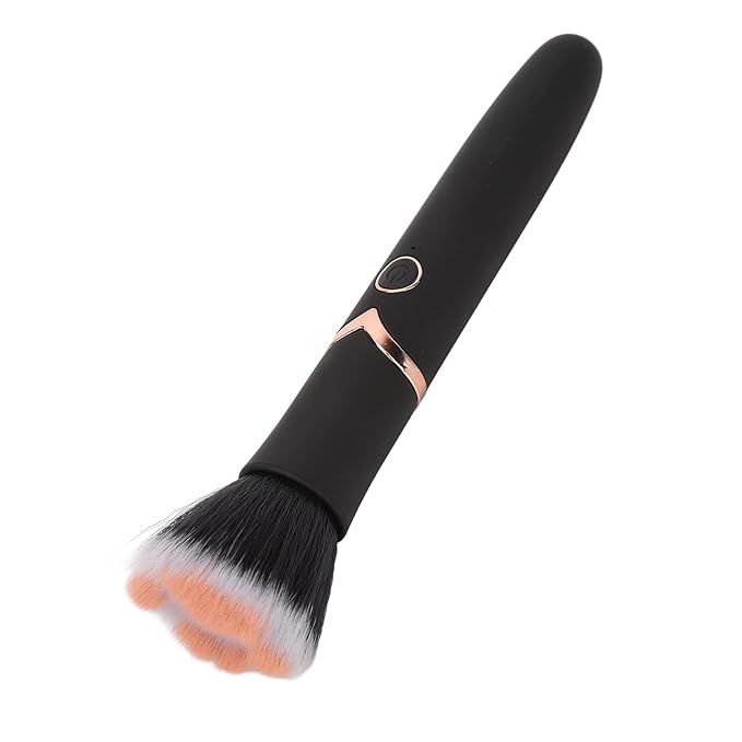 Pro Makeup Brush, Rechargeable Makeup Brush Blush Loose Powder Brush 10 Gears Adjustable Electric Massage Brush Beauty Tool Black