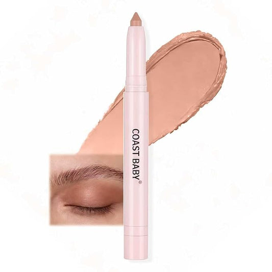 2in1 Cream Eye Shadow Brightener Sticks for Eyes, Neutral Highlighter High Pigmented Makeup with Blending Brush Built-in Sharpener, Long Lasting Eye Makeup sombras en crema para ojos #Golden Brown
