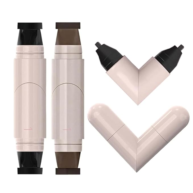 2PCS Gel Eyeliner Pencil Set, Foldable Eyeliner Stamp for Perfect Wings, Waterproof Eyeliners Tool, Smudge Proof Eyeliners Pen for Beginners (Black+Brown)