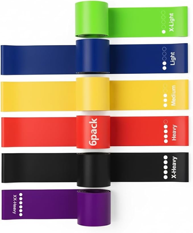 Resistance Bands Set for Exercise, 6 Levels Workout Bands with Yoga Straps for Strength Training, Sports, Fitness, Leg Workouts