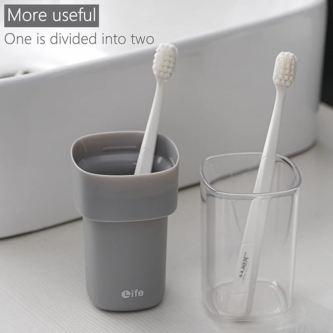 Travel Toothbrush Case with 5 Toothbrush Head Protective Case, Covered Toothbrush Holders for Regular and Electric Toothbrushes (Oral B Philips), Container for Camping School Business Trip Bathroom