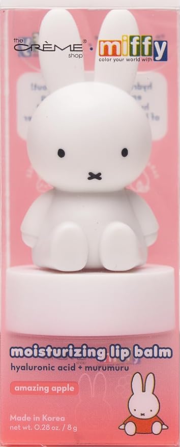 The Crème Shop Miffy Tinted Lip Balm with adorable Miffy cap, with Hyaluronic Acid and Murumuru to moisturize, soften and visibly improve chapped or dry lips - Amazing Apple