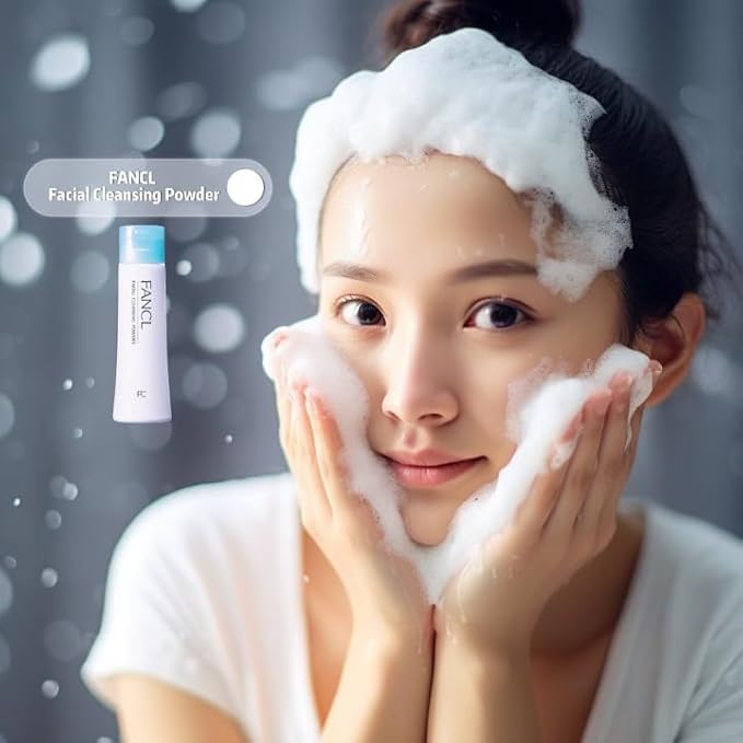 FANCL Facial Cleansing Powder – Japanese Powder-to-Foam Cleanser with Agar & Rice Starch, Gently Removes Impurities & Clogged Pores, Preservative-Free Hydrating Formula [US Exclusive Edition]