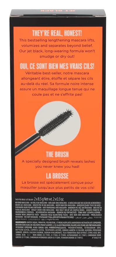 Benefit Cosmetics They're Real Beyond Mascara Duo Set Black, 0.3 Ounce (Pack of 2)