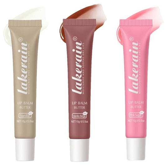 Tinted Lip Butter Balm - Tinted Moisture Gel Lip Gloss | Hydrating Glow Tinted Lip Care | Tinted Lip Stain (01+02+06, A set)