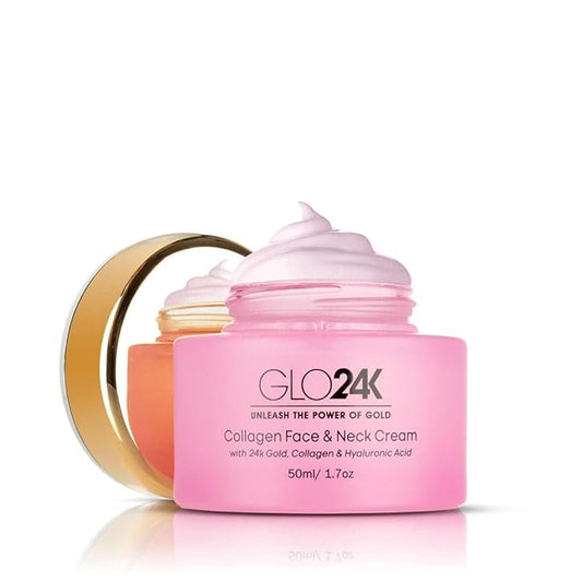 GLO24K Moisturizer Face Cream with 24K Gold, Vitamins – Collagen Retinol Hyaluronic Acid – Hyaluron Acid Cream for Hydration & Overnight Skin Renewal, Night Cream