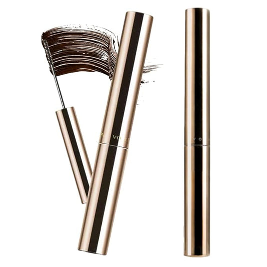 Waterproof Mascara Black, Upgrade 3D Quick Drying Curling Iron Wand Mascara, 2026 New Lengthening Tubing Mascara No Clumping, Curling Luxe Mascaras for Valentine's Day Gifts (Brown)