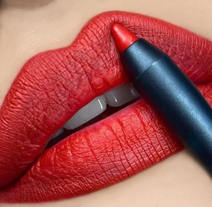 REINA REBELDE Brava Bold Lip Pencil - Classic Red Matte Finish/Up to 8 Hour Finish/Water Resistant, Won't Feather or Bleed/Highly Pigmented Glides On/Vegan & Cruelty-Free/PVC Free Barrel
