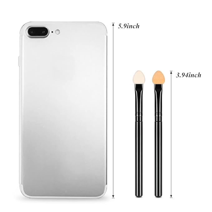UorPoto Foam Eyeshadow Applicators Double Sided Sponge Tip Reusable，20Pcs Professional Organic Long Handle Washable Makeup Eye Shadow Brush Set