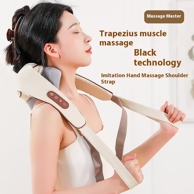 Therapexa Neck & Shoulder Massager,Cordless Neck Massager with Heat,6D Deep Kneading Shiatsu Massager for Back,Shoulder & Leg Pain Relief(White)