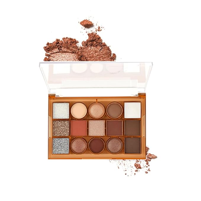 15 Color Neutral Nude Eyeshadow Palette Makeup – High Pigment Waterproof Matte & Shimmer Eyeshadow Palette, Long-Lasting Blendable, Pink, Brown, Rose Gold, Glitter Eye Makeup (01#, 1 Count)