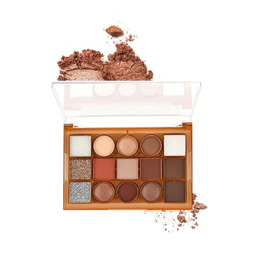15 Color Neutral Nude Eyeshadow Palette Makeup – High Pigment Waterproof Matte & Shimmer Eyeshadow Palette, Long-Lasting Blendable, Pink, Brown, Rose Gold, Glitter Eye Makeup (01#, 1 Count)