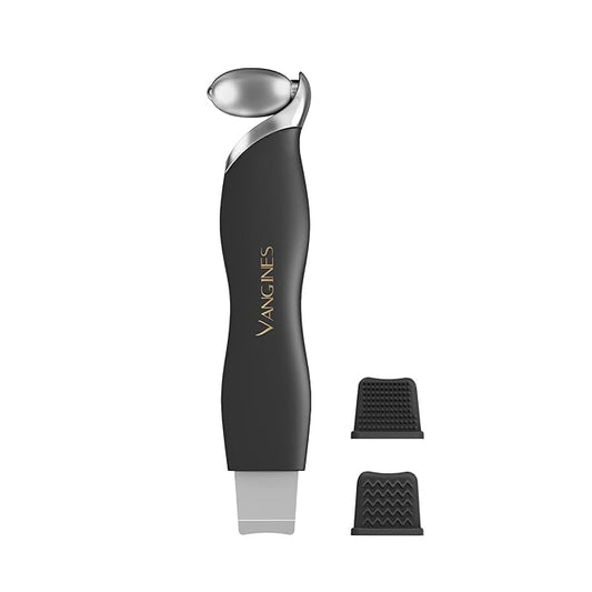 3-in-1 Ice Roller for Face & Eyes – Cooling Facial Roller, Pore Cleansing Tool with 2 Silicone Brushes, Stainless Steel Roller for Puffiness & Pores (Black)