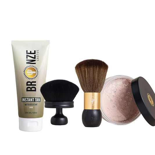 Bronze Cactus Sunless Quick Glow-Up Combo – Fast Acting Self Tanner for Face & Body | Natural Golden Glow, Hydrating and Quick Absorbing Formula for Even, Streak-Free Finish