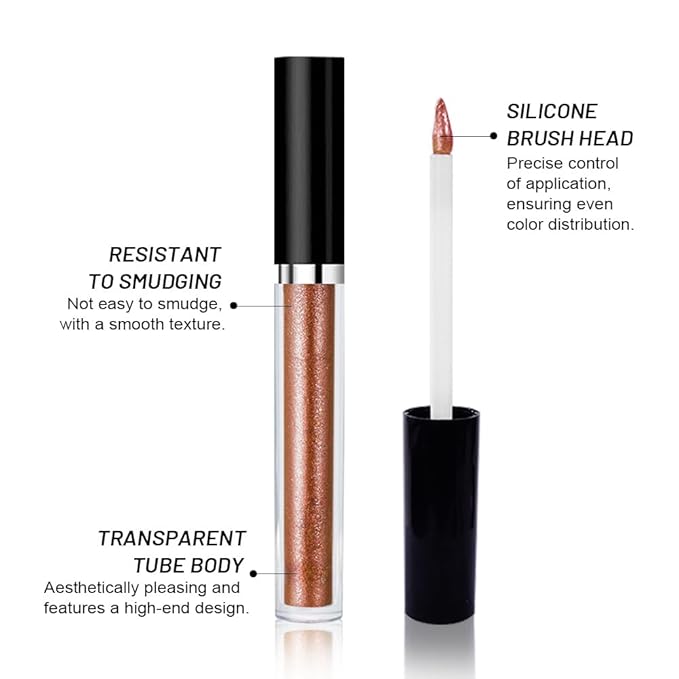SUAKE Liquid Sparkling Glitter Eyeshadow Stick Pack - High Pigment Shimmer Metallic Eye Shadow, Long-Lasting, White Blue Black Gold Purple Bold Colors,Quicking-Dry (4#-Rose Gold, Pack of 1)