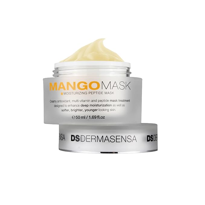 DS Dermasensa Moisturizing Peptide Mask, Brightening Rinse Off Mask with Vitamin A, C and E, Anti Aging Face Mask for Brighter Younger Bouncy Skin with Radiance