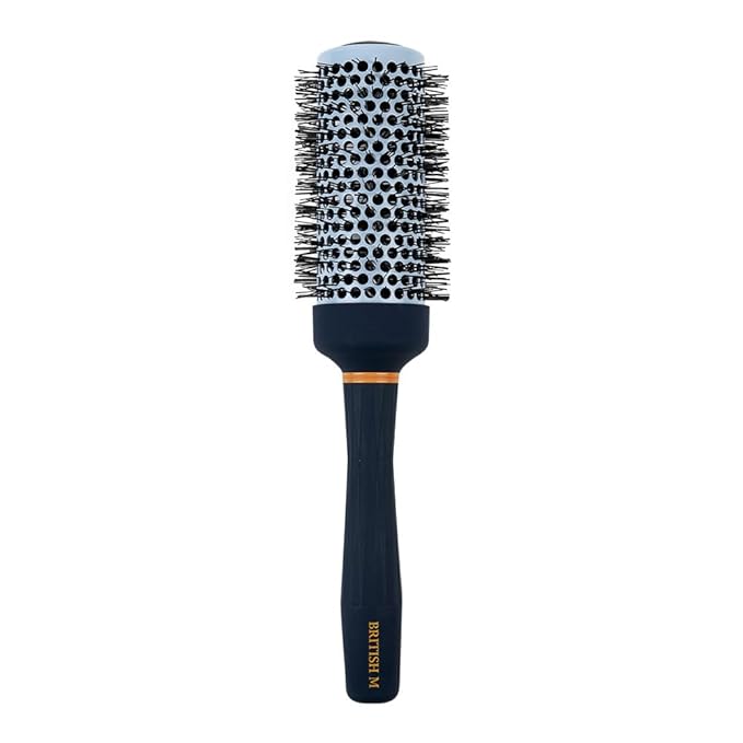 Curling Ceramic Brush Round 43mm – Non-Electric Blowout Brush, Anti-Frizz Styling for a Smooth Salon Look – Ideal for All Hair Types