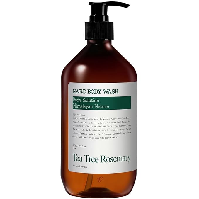 BOUQUET GARNI NARD Body Wash - Tea Tree Rosemary 16.9 fl. oz. / Rich Foam Cleanser with 5 Herbal Extracts, AHA & Pore Purifying Agents