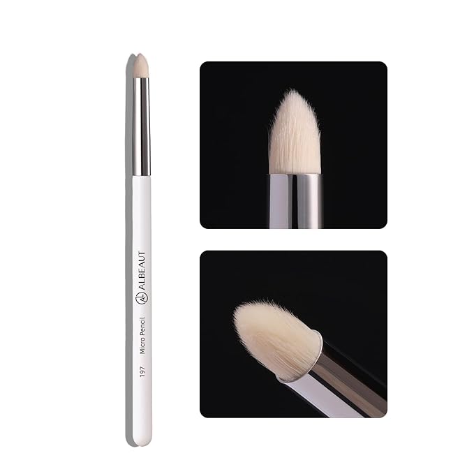 Small Eyeshadow Brush, Soft Firm Pencil Brush with Precise Point, Delicate Areas Eye Shadow Applicator for Inner Eye & Different Eye Shape (197 Micro Pencil)