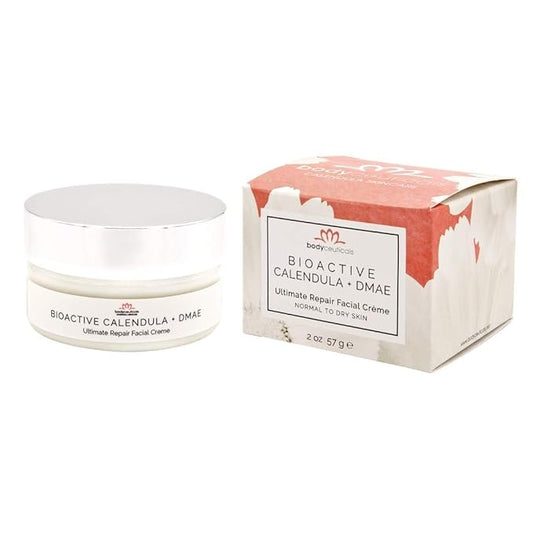 Bodyceuticals Bioactive Calendula + DMAE Ultimate Repair Face Cream – With Hyaluronic Acid, Rooibos & Rose – Moisturizer for Normal to Dry Skin – Vegan, Non-GMO, Gluten-Free, Soy-Free – 2 oz