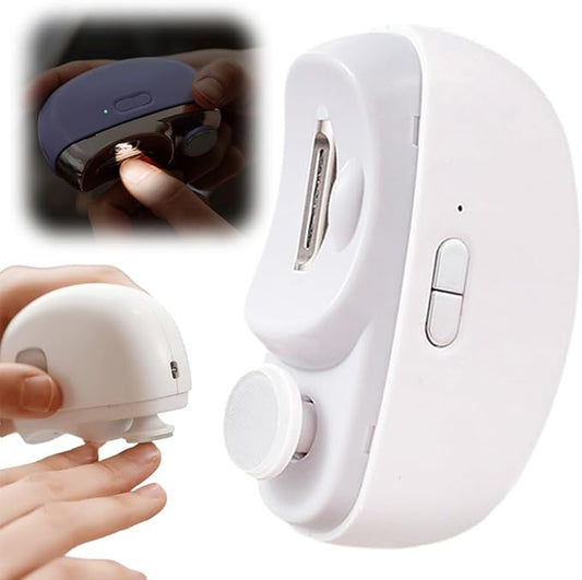 Electric Nail Clippers, 2026 New 2 in 1 Electric Polishing Automatic Nail Clippers, Multifunctional Nail Trimmer with 2 Adjustable Speeds for Seniors, Kids, Adults (White)