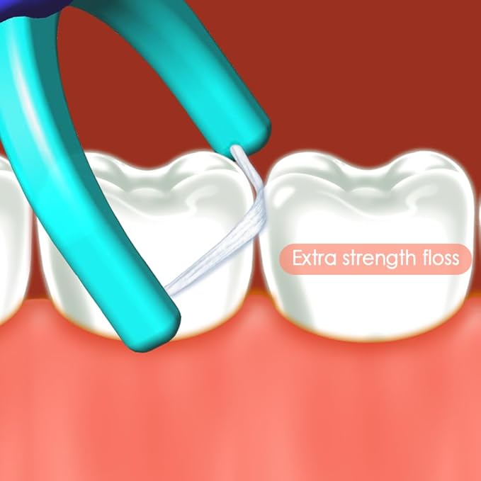 T.Smile NoFuss Dental Flosser Refill Heads, Extra-Strength Floss for Comfortable Clean, Fluoride Free, (120 Extra-Strength Floss Refills, Handle Not Included)