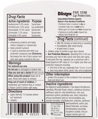 Blistex 5 Star Lip Protct Size