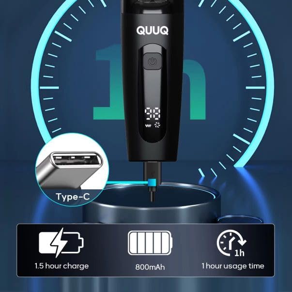 Vacuum Beard Trimmer for Men – Mustache Trimmer with Adjustable Comb - Men's Beard Trimmer Cordless - Beard Trimmer with Vacuum Precision Dial, Low Noise, Waterproof Grooming Kit