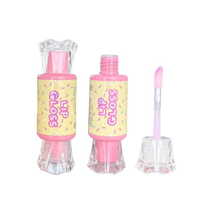 M&U MAKE YOU UP MU 6pc Candy Sweet Lip Gloss Set for Kids - 1 Straight Stick, 2 Ice Cream and 2 Candy Balms, Non-Toxic Girls Birthday Gift, Fun Theme Party Favors