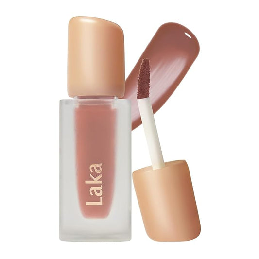 Laka Fruity Glam Tint, 4.5g/0.15oz, Glowing Lip Stain with Wide Color Spectrum, Hydrating & Lightweight Texture, Buildable Color, Non-Sticky, Vegan, K-Beauty (#142 Toffee)