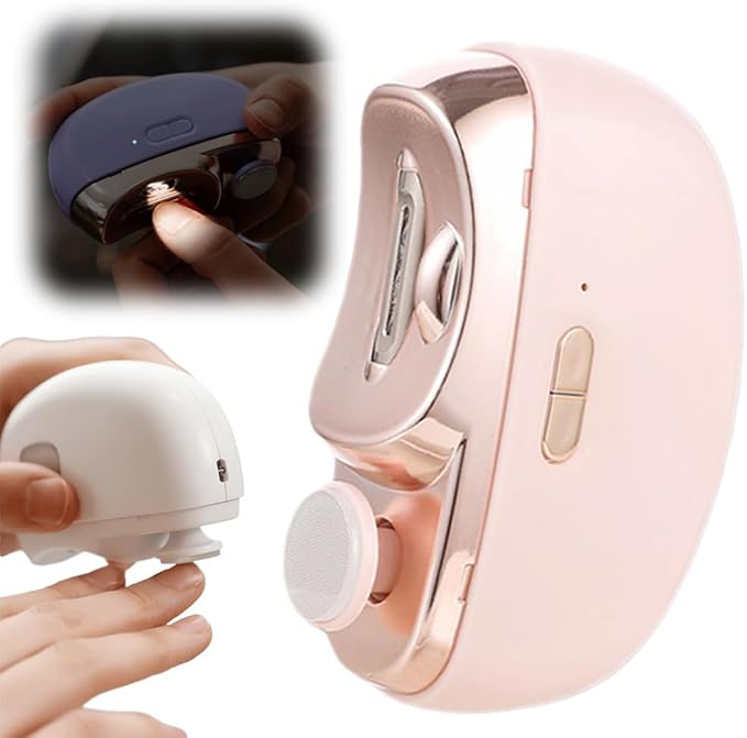 Electric Nail Clippers, 2026 New 2 in 1 Electric Polishing Automatic Nail Clippers, Multifunctional Nail Trimmer with 2 Adjustable Speeds for Seniors, Kids, Adults (Pink)