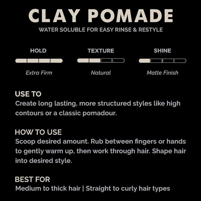 ZEUS Clay Pomade for Men, Matte Finish, Water Soluble & Extra Firm Hold Hair Styling Clay Pomade – MADE IN USA (4 oz.)