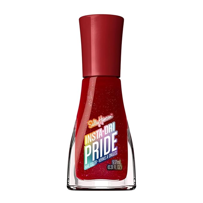 Sally Hansen Insta-Dri Pride Nail Polish | Quick Dry, Long Lasting, Streak-Free Shine | Opaque, Glossy | 769 Tot-ALLY Red | Bright Candy Red Nail Color