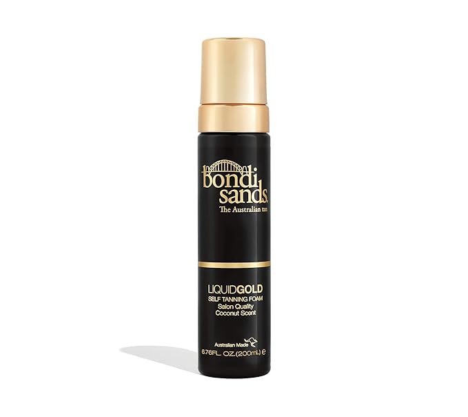 Bondi Sands Liquid Gold Self Tanning Foam | Lightweight + Quick Dry Foam Enriched with Argan Oil, Provides a Hydrated Streak-Free Tan | 6.76 Oz/200 mL
