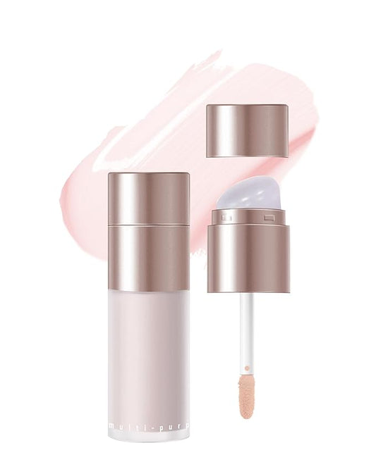 Velvet Cream Blush for Cheeks and Lips Tint, Nude Pink Matte Double-Ended Face Blush with Silicone Brush, Blendable Waterproof Long-Lasting Liquid Blushes, Lightweight Facial Makeup Gift for Women-5#
