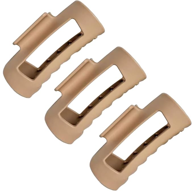 Fashion Hair Clips, Cloud Hair Pins for Women, 3.9 inch Hair Claw Clip for Thick/Fine/Thin/Curly Hairstyle, Khaki 3 Pack