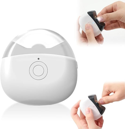 Electric Nail Clippers, 2026 New Electric Automatic Nail Trimmer with Light and Nail Scraps Storag, 360° Silent Auto Fingernail Cutter and Polishing Trimmer for Seniors Adults Men Women (White)