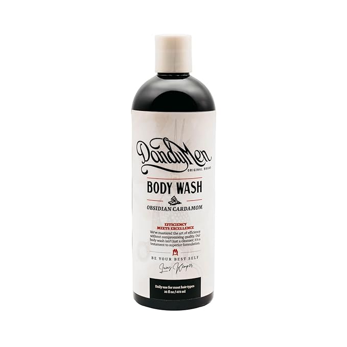 DandyMen Hydrating Bodywash for Men – 16oz (1-pack, Obsidian Cardamom)