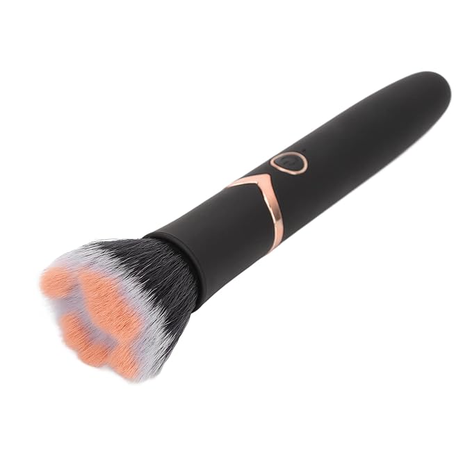 Pro Makeup Brush, Rechargeable Makeup Brush Blush Loose Powder Brush 10 Gears Adjustable Electric Massage Brush Beauty Tool Black