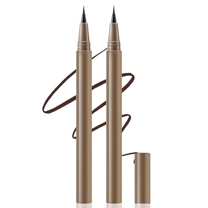 Boobeen 2pcs Eyeliner Liquid Liner, Black Eyeliner Pen Waterproof with Ultra-fine tip, Ink Liner Eye Liner Long Lasting, Quick Drying