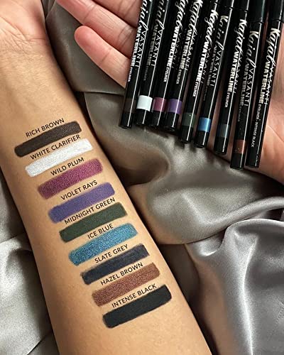 VASANTI Kajal Waterline Eyeliner Pencil - Long lasting, Blendable, Safe for Sensitive Eyes, Waterline Eye Liner - Water resisitant & Smudge proof - Opthalmologist Approved and Tested (Hazel Brown)