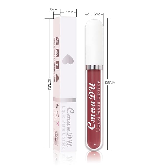 evpct 1Pcs Deep Mauve Liquid Matte Lipstick Lipgloss Set for Women, labiales mate 24 horas originales matte larga duracion 24 Hour Lipstick Lip Stains Long Lasting Waterproof 24, 08#