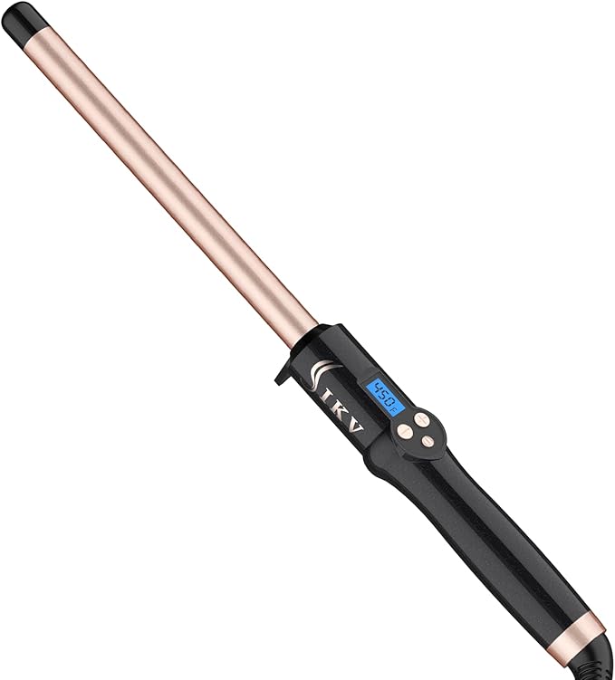 3/4 Inch Curling Wand for Long Hair,Long Barrel Curling Iron Wand for Beach Waves,Dual Voltage Hair Curling Iron Ceramic Thin Barrel
