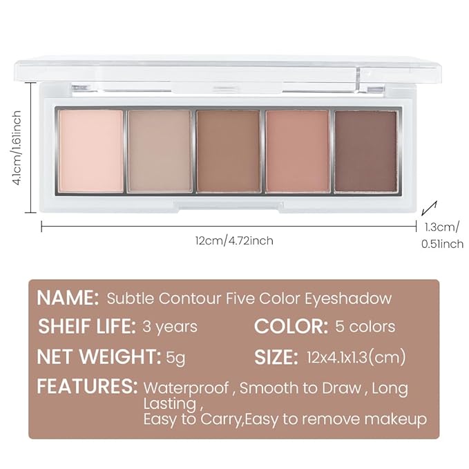 Matte Nude Eyeshadow Palette, Neutral Peach Brown & Taupe Eye Shadow Kit, High Pigment Blendable Long-Lasting All Matte Makeup Palette for Daily Natural Looks, Mature Eyes, Blue Green & Brown Eyes 2