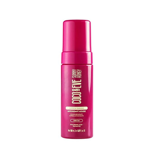 Coco & Eve Express Tanning Antioxidant Mousse - Best 1 Hour Streak-Free Sunless Deep Tan | Fast, Instant, Natural Dark Glow. Moisturizing Tanner with DHA, Hyaluronic Acid, Coconut Extract (5.07 fl oz)